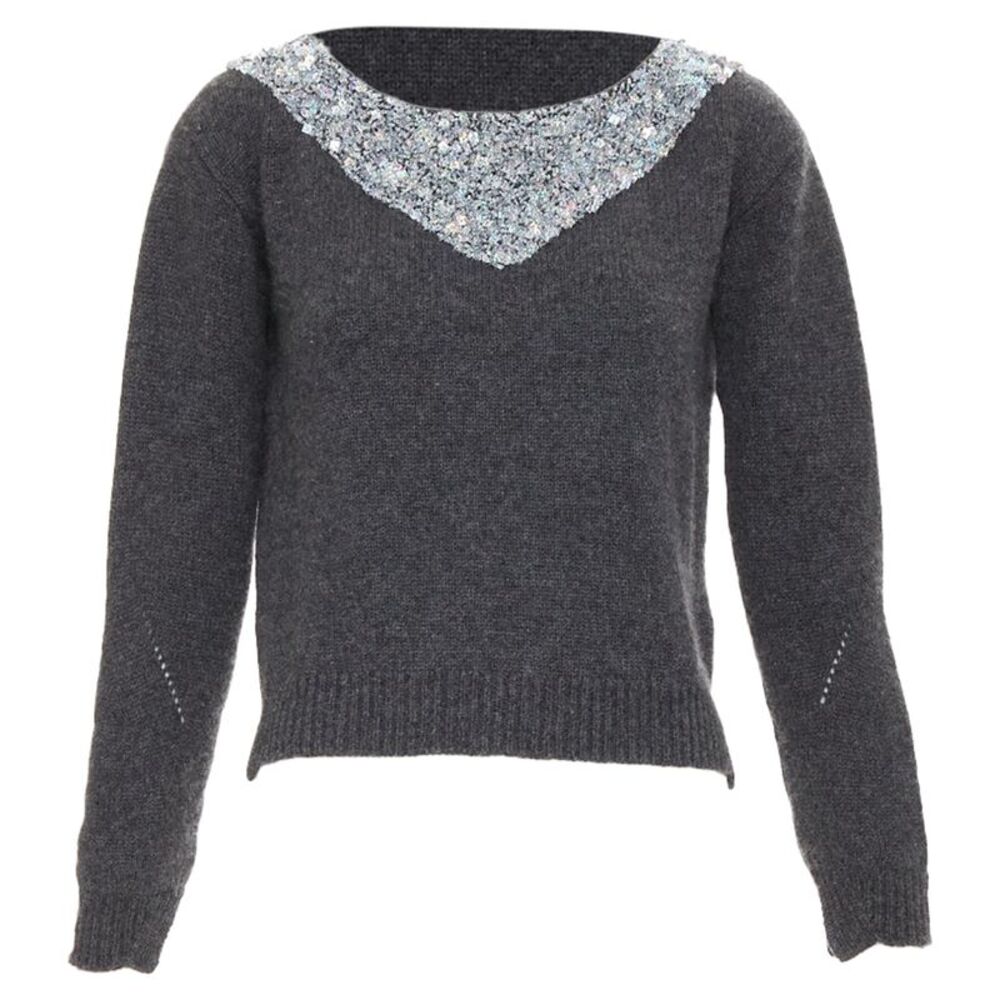 Ermanno Scervino cashmere bead embellished collar sweater